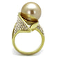 MATK2131 - IP Gold(Ion Plating) Stainless Steel Ring with Synthetic Pearl in Champagne