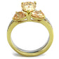 MATK2132 - Two-Tone IP Gold (Ion Plating) Stainless Steel Ring with AAA Grade CZ  in Champagne