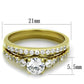 MATK2133 - IP Gold(Ion Plating) Stainless Steel Ring with AAA Grade CZ  in Clear