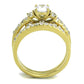 MATK2133 - IP Gold(Ion Plating) Stainless Steel Ring with AAA Grade CZ  in Clear