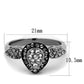 MATK2136 - Two-Tone IP Black Stainless Steel Ring with Top Grade Crystal  in Black Diamond