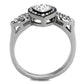 MATK2136 - Two-Tone IP Black Stainless Steel Ring with Top Grade Crystal  in Black Diamond