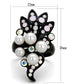 MATK2138 - IP Black(Ion Plating) Stainless Steel Ring with Synthetic Pearl in Light Rose