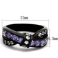 MATK2140 - IP Black(Ion Plating) Stainless Steel Ring with AAA Grade CZ  in Amethyst