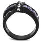 MATK2140 - IP Black(Ion Plating) Stainless Steel Ring with AAA Grade CZ  in Amethyst