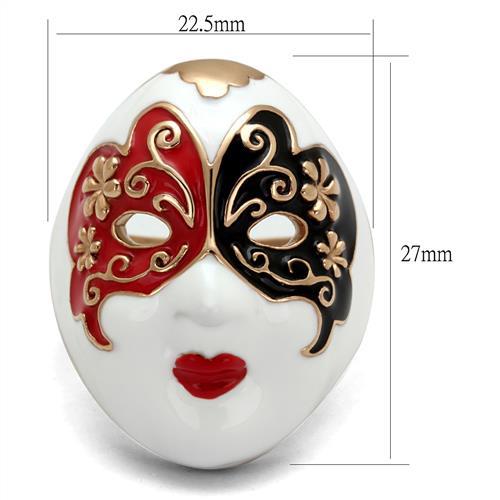 MATK2142 - IP Rose Gold(Ion Plating) Stainless Steel Ring with Epoxy  in Multi Color