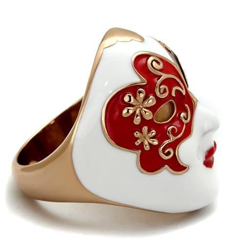MATK2142 - IP Rose Gold(Ion Plating) Stainless Steel Ring with Epoxy  in Multi Color