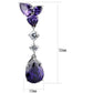 MATK2144 - High polished (no plating) Stainless Steel Earrings with AAA Grade CZ  in Amethyst