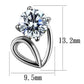 MATK2147 - High polished (no plating) Stainless Steel Earrings with AAA Grade CZ  in Clear