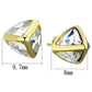 MATK2148 - IP Gold(Ion Plating) Stainless Steel Earrings with Synthetic Synthetic Glass in Clear