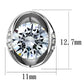 MATK2149 - High polished (no plating) Stainless Steel Earrings with AAA Grade CZ  in Clear