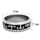 MATK2154 - High polished (no plating) Stainless Steel Ring with Epoxy  in Jet