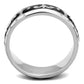 MATK2154 - High polished (no plating) Stainless Steel Ring with Epoxy  in Jet