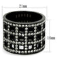 MATK2155 - IP Black(Ion Plating) Stainless Steel Ring with Top Grade Crystal  in Black Diamond