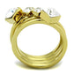 MATK2158 - IP Gold(Ion Plating) Stainless Steel Ring with Top Grade Crystal  in Clear