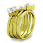 MATK2158 - IP Gold(Ion Plating) Stainless Steel Ring with Top Grade Crystal  in Clear