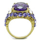 MATK2160 - IP Gold(Ion Plating) Stainless Steel Ring with AAA Grade CZ  in Amethyst
