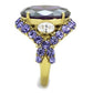 MATK2160 - IP Gold(Ion Plating) Stainless Steel Ring with AAA Grade CZ  in Amethyst