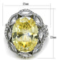 MATK2162 - High polished (no plating) Stainless Steel Ring with AAA Grade CZ  in Citrine Yellow