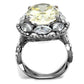 MATK2162 - High polished (no plating) Stainless Steel Ring with AAA Grade CZ  in Citrine Yellow