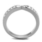 MATK2163 - High polished (no plating) Stainless Steel Ring with Top Grade Crystal  in Clear