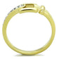 MATK2164 - Two-Tone IP Gold (Ion Plating) Stainless Steel Ring with Top Grade Crystal  in Clear