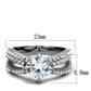MATK2165 - High polished (no plating) Stainless Steel Ring with AAA Grade CZ  in Clear
