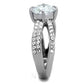 MATK2165 - High polished (no plating) Stainless Steel Ring with AAA Grade CZ  in Clear