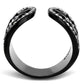 MATK2166 - IP Black(Ion Plating) Stainless Steel Ring with Top Grade Crystal  in Black Diamond