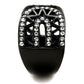 MATK2166 - IP Black(Ion Plating) Stainless Steel Ring with Top Grade Crystal  in Black Diamond