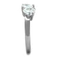 MATK2167 - High polished (no plating) Stainless Steel Ring with AAA Grade CZ  in Clear