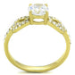 MATK2168 - IP Gold(Ion Plating) Stainless Steel Ring with AAA Grade CZ  in Clear