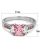 MATK2169 - High polished (no plating) Stainless Steel Ring with AAA Grade CZ  in Rose