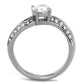 MATK2171 - High polished (no plating) Stainless Steel Ring with AAA Grade CZ  in Clear