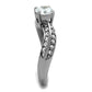 MATK2171 - High polished (no plating) Stainless Steel Ring with AAA Grade CZ  in Clear