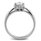 MATK2172 - High polished (no plating) Stainless Steel Ring with AAA Grade CZ  in Clear