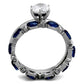 MATK2175 - High polished (no plating) Stainless Steel Ring with AAA Grade CZ  in Clear