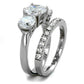 MATK2177 - High polished (no plating) Stainless Steel Ring with AAA Grade CZ  in Clear