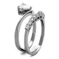 MATK2178 - High polished (no plating) Stainless Steel Ring with AAA Grade CZ  in Clear