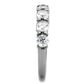 MATK2182 - High polished (no plating) Stainless Steel Ring with AAA Grade CZ  in Clear