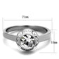 MATK2183 - High polished (no plating) Stainless Steel Ring with Top Grade Crystal  in Clear