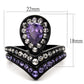 MATK2186 - IP Black(Ion Plating) Stainless Steel Ring with AAA Grade CZ  in Amethyst
