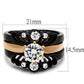MATK2189 - IP Rose Gold+ IP Black (Ion Plating) Stainless Steel Ring with AAA Grade CZ  in Clear