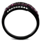 MATK2191 - IP Black(Ion Plating) Stainless Steel Ring with Top Grade Crystal  in Amethyst