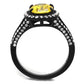 MATK2193 - IP Black(Ion Plating) Stainless Steel Ring with AAA Grade CZ  in Topaz