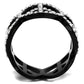 MATK2194 - IP Black(Ion Plating) Stainless Steel Ring with Top Grade Crystal  in Clear