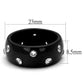 MATK2196 - IP Black(Ion Plating) Stainless Steel Ring with AAA Grade CZ  in Clear