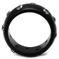 MATK2196 - IP Black(Ion Plating) Stainless Steel Ring with AAA Grade CZ  in Clear