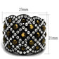 MATK2197 - IP Black(Ion Plating) Stainless Steel Ring with Top Grade Crystal  in Metallic Light Gold
