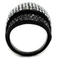 MATK2200 - IP Black(Ion Plating) Stainless Steel Ring with Top Grade Crystal  in Multi Color